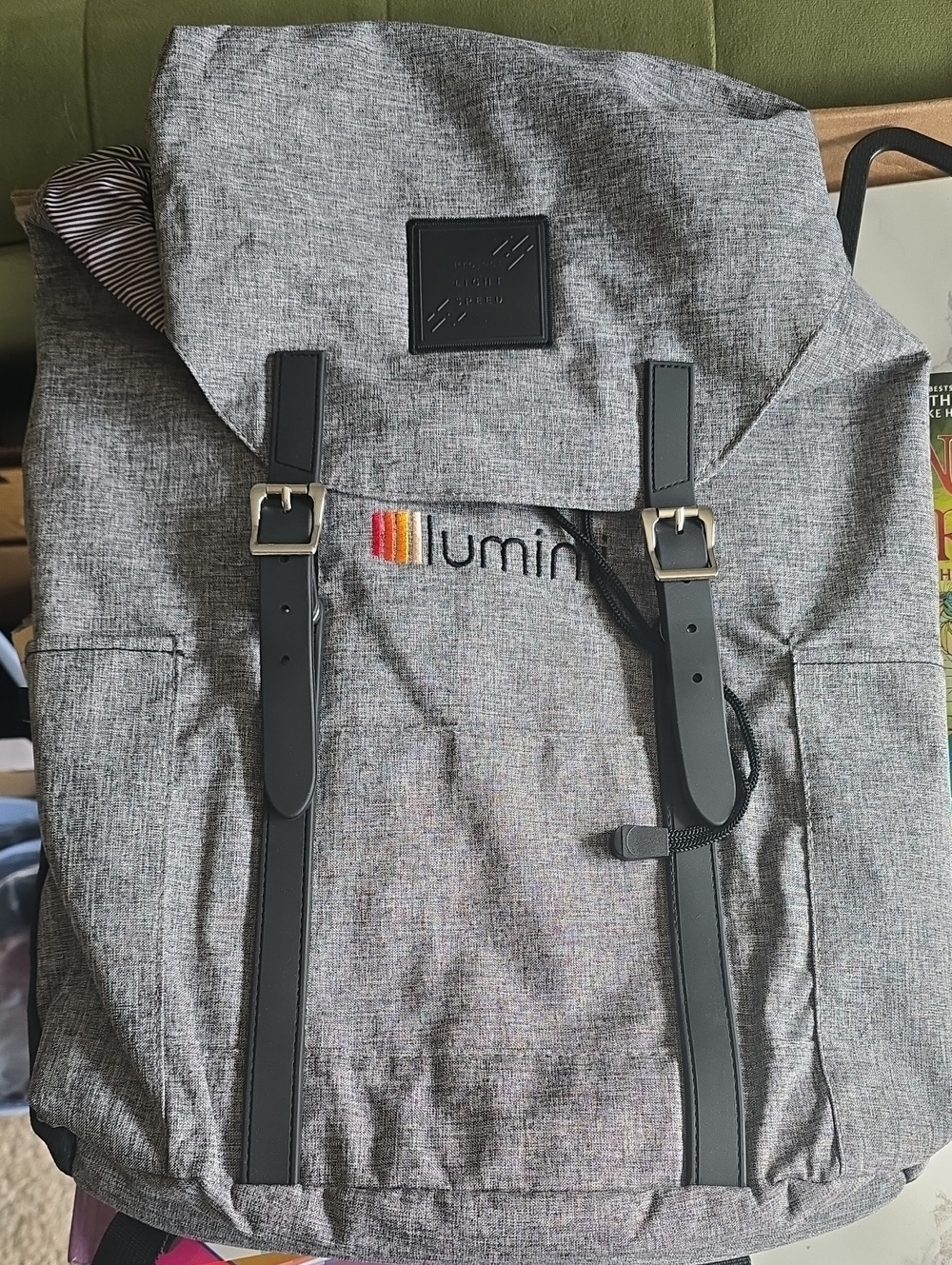 Drawstring Backpack Heathered Gray - Picture 2 of 9